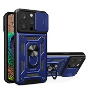 HURTEL Hybrid Armor Camshield etui iPhone 14 Pro Max pancerny pokrowiec z osłonš na aparat niebieskie