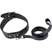 Gardj Europe Kinky ovratnica, črna ovratnica s povodcem, nastavljiva