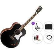 Cort CJ-Retro Premium SET Vintage Black Matte Elektroakustična jumbo