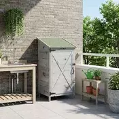 vidaXL Vrtno skladišče Siva 59,5 x 56 x 113,5 cm Inženirski les