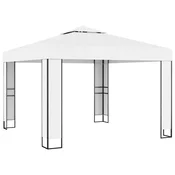 Vidaxl Paviljon z dvojno streho 3x3 m bel