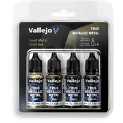 Vallejo VALL-77258 Komplet 4 barv za starane kovine True Metallic