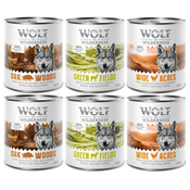 Wolf of Wilderness mešano pakiranje - 6 x 800 g: divja svinja, piščanec, jagnjetina