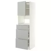 METOD / MAXIMERA Visoki element za ugradb uredaje, bijela/Havstorp svijetlo siva, 60x60x200 cm