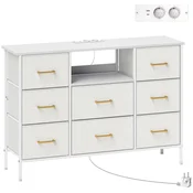 Homestar omara za shranjevanje z 8 tkaninskimi predali 110x30x76 cm bela