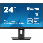 61cm/24“ (1920x1080) Iiyama ProLite XUB2493HSU-B6 16:9 FHD IPS 100Hz 1ms HDMI DP Pivot Vesa Speaker Black
