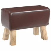 vidaXL klop 60 x 30 x 45 cm Pravo usnje Temno rjava