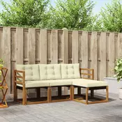 Set vanjskih sofa 4 kom. Prirodna i krem