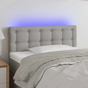 Vidaxl vidaXL Vzglavje postelje z LED svetlo sivo 100x5x78/88 cm blago