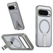 GS Ovitek MagSafe za Google Pixel 10 Pro XL Fusion Hybrid s stojalom, siv