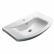 Umivalnik za kozmetično omarico ZERO, 75 x 48,5 cm - Bela - 24 - 48.50 - Keramika - Obešen na steno – vijaki - Da - Aqualine - 75.00 - 1 odprtina - Modern square - Pohištveni umivalnik - 75x19x48,5 cm