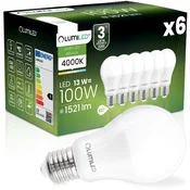 LUMILED 6x LED žarnica E27 A60 13W = 100W 1521lm 4000K nevtralna 260° svetilnost