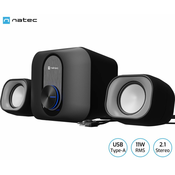 Audio sustav Natec - Pug, 2.1, crni