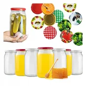 BE 64x staklena tegla 900ml ZA pekmez, džem, med, krastavce s navojnim cepom FI82