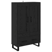 Vidaxl Visok predalnik s predalom Črna Orehovina 69,5 x 31 x 115 cm