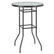 COSTWAY Vrtna miza z vrhom iz kaljenega stekla 68 x 68 x 97 cm, (5000007022)