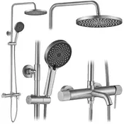 Komplet za prhanje Rea Lungo Stripe Brush Nickel