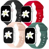 shumee 4x SILIKONSKI PAŠEK ZA APPLE WATCH 1/2/3/4/5/6/7/8/9/10/SE 42/44/45