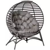 Homestar Vrtni stol Oval Papasan počivalnik 118x75x139 cm rjav