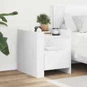 Vidaxl vidaXL Nočna omarica, bela, 45x50x50 cm, material na osnovi lesa