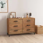 Komoda smeda 110 x 35 x 70 cm od masivne borovine