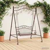 vidaXL Okvir za gugalnico Antik rjava 113 x 121,5 x 168 cm Jeklo