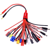 Adapter kabelski polnilec 19 v 1 Banana Plug za RC | Združljiv z DJI Tello, Radiofly Space Kondor, baterija 7.4V 1200mAh | Večnamenski
