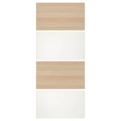 MEHAMN 4 panela za okvir kliznih vrata, belo b. im. hrastovine/bela, 100x236 cm