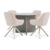 KRONDAL O110 sto travertin + 4 ROSTRUP stolice bež
