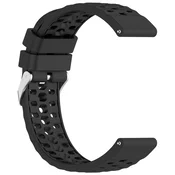 INF Silikonski zamenljivi pašček za uro, združljiv s Huami Amazfit Active3 Premium 20mm, perforiran Črna, (5000264244)