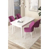 Hanah Home Set Trpezarijski sto i 4 stolice Arp, Ljubičasto-beli