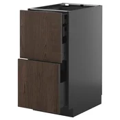 METOD / KNIVSHULT Pod.orm.2front/2dnj/1srd/1vis.fiok, Crnosiva/Sinarp smeda, 40x60 cm