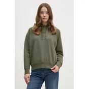 Pulover Pepe Jeans FELICITY HOODIE ženski, zelena barva, s kapuco, PL581462