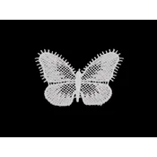 Tekstilna aplikacija / aplikacija čipkastega metulja - Off White (10 kosov)