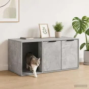 vidaXL Mačja kletka pohištvo Betonsko siva 100 x 49 x 45 cm