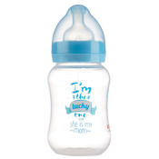 Polipropilenska bocica za hranjenje sa širokim otvorom s dudom Zizito - Little Angel, plava, 250 ml