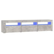 Vidaxl TV omarica z LED lučkami betonsko siva 180x35x40 cm