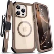 Overboard Ovitek za iPhone 16 Pro, odporen proti udarcem in sponka za pas, za MagSafe, s sponko, puščavski titan