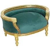 Casa Padrino Baroque Dog Bed & Cat Bed Green/Antique Gold - Handmade Dog & Cat Sofa in Baroque Style - Baroque Dog & Cat Furniture - Baroque Pet Furniture