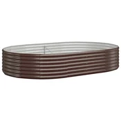 Vidaxl Visoka greda iz cinkanega jekla 214x140x36 cm rjava