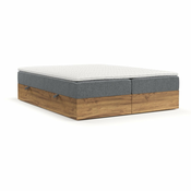 Siva/v naravni barvi boxspring postelja s prostorom za shranjevanje 140x200 cm Faro – Maison de Reve