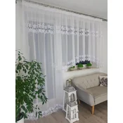 shumee Komplet balkonskih zaves v soboljevo beli barvi z gipur čipko 400x160 cm + 140x250 cm