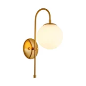 Coola - 48 cm okrogla stenska svetilka, elegantna moderna, zlata in mlečno bela