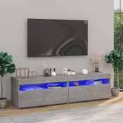 TV ormarici s LED svjetlima 2 kom boja betona 75 x 35 x 40 cm
