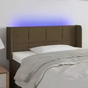 LED uzglavlje tamnosmeđe 93x16x78/88 cm od tkanine