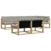 Set vanjskih sofa s jastukom 7 pcs Bijela i svjetlosiva