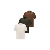 JACK & JONES Majica JJEAUSTIN karamel/temno zelena/bela