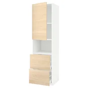 METOD / MAXIMERA Vis.elem.mikrotal. s vratima/2fioke, bela/Askersund im. svetlog jasena, 60x60x220 cm
