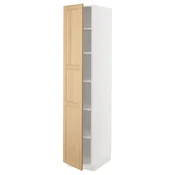 METOD Visoki element s policama, bela/Forsbacka hrastovina, 40x60x200 cm