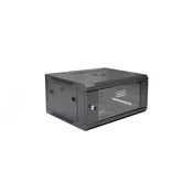 4U wall mounting cabinet 19 rack 600x450, glass door, mounted, 60kg, grey (RAL 7035)